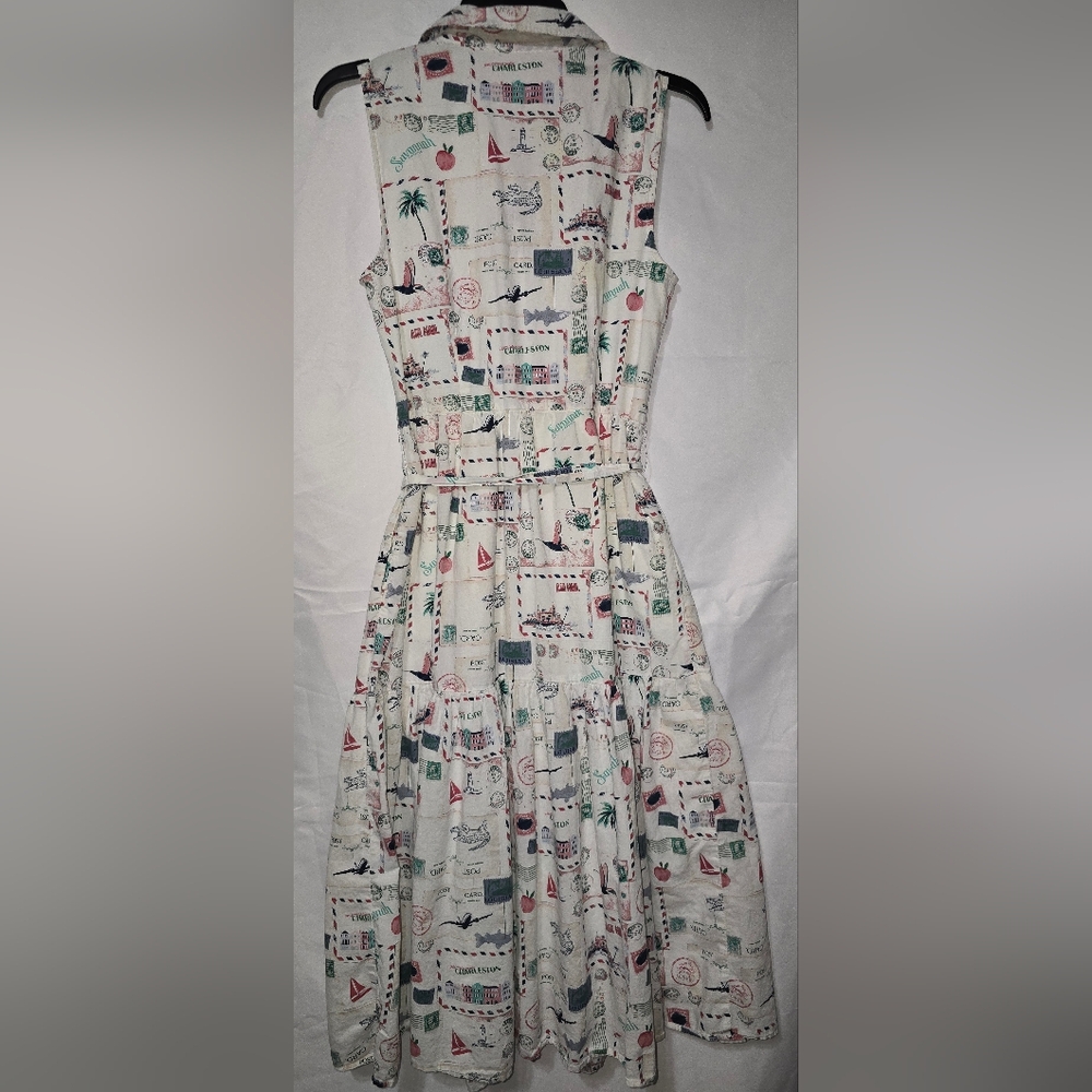 J. Crew Sleeveless Maxi Dress - White with Colorful Print - Picture 3 of 6